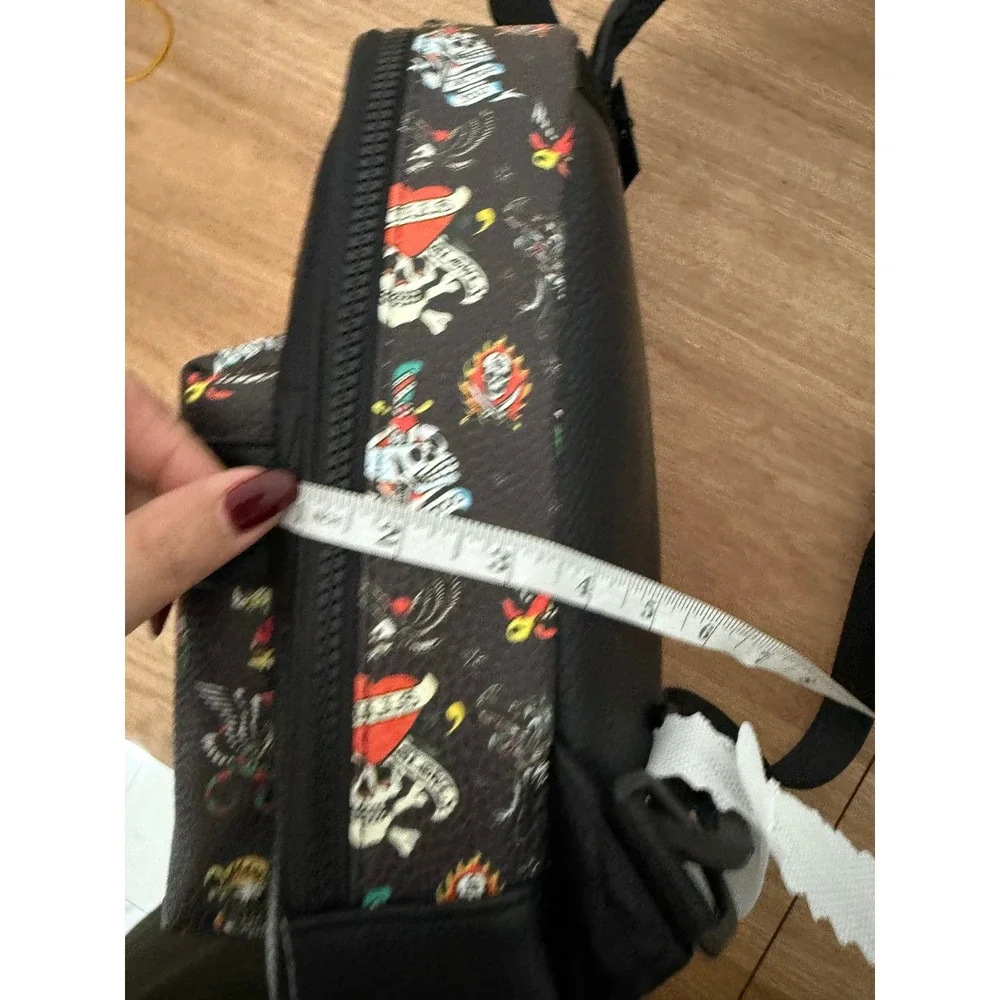 Ed Hardy Black Multi Tattoo Print Sling Bag Backpack Crossbody New NWT